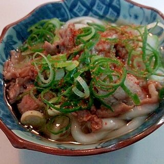 豚肉と九条葱の半うどん